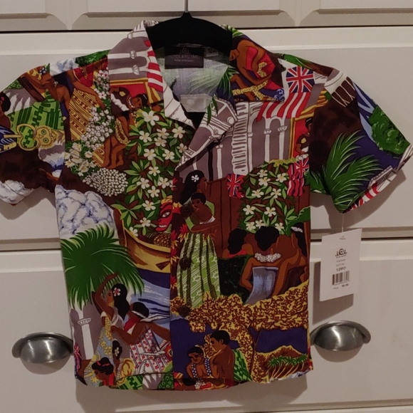 Iolani boy's Aloha shirt Kamehameha vintage print BABY LUAU - Picture 7 of 16